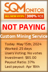 Custom Mining Service HYIP Status Button