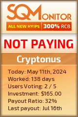 Cryptonus HYIP Status Button
