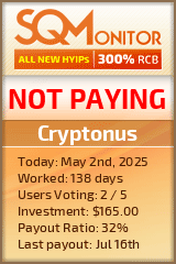 Cryptonus HYIP Status Button