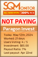 Paragon Invest HYIP Status Button