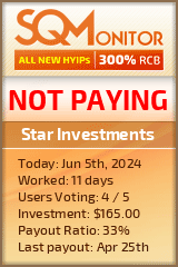 Star Investments HYIP Status Button