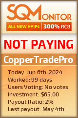 CopperTradePro HYIP Status Button