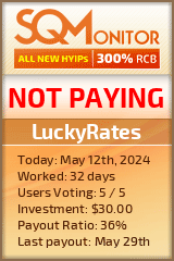 LuckyRates HYIP Status Button
