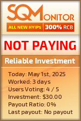 Reliable Investment HYIP Status Button