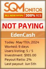 EdenCash HYIP Status Button