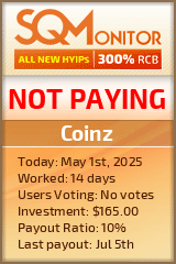 Coinz HYIP Status Button