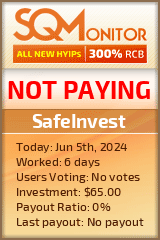 SafeInvest HYIP Status Button