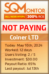 Coiner LTD HYIP Status Button