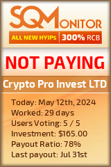 Crypto Pro Invest LTD HYIP Status Button