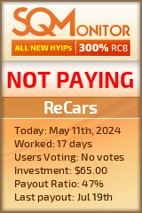 ReCars HYIP Status Button