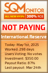 International Reserve Project Status Button
