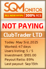 ClubTrader LTD HYIP Status Button