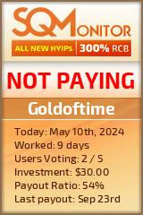 Goldoftime HYIP Status Button