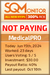 MedicalPRO HYIP Status Button