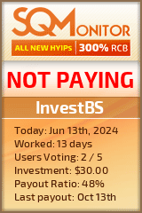 InvestBS HYIP Status Button