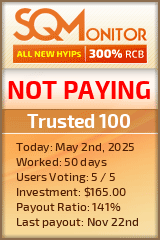 Trusted 100 HYIP Status Button