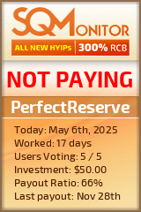 PerfectReserve HYIP Status Button