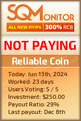 Reliable Coin HYIP Status Button