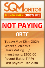 OBTC HYIP Status Button
