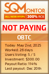 OBTC HYIP Status Button