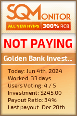 Golden Bank Investments LTD HYIP Status Button