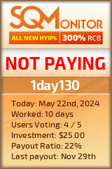 1day130 HYIP Status Button
