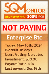 Enterpise Btc HYIP Status Button