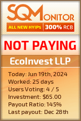 EcoInvest LLP HYIP Status Button