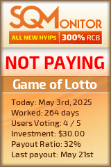 Game of Lotto HYIP Status Button