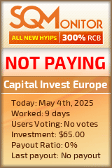 Capital Invest Europe HYIP Status Button