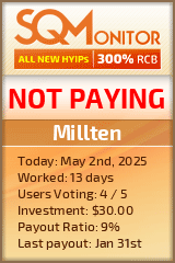 Millten HYIP Status Button