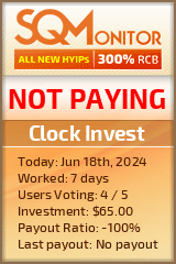 Clock Invest HYIP Status Button