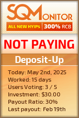 Deposit-Up HYIP Status Button