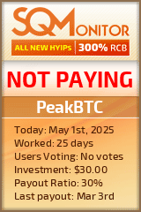 PeakBTC HYIP Status Button