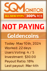 Goldencoins HYIP Status Button