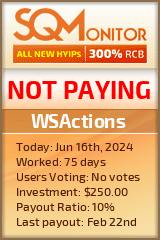 WSActions HYIP Status Button