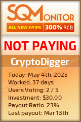 CryptoDigger HYIP Status Button