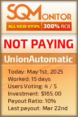 UnionAutomatic HYIP Status Button