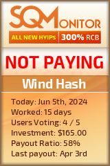 Wind Hash HYIP Status Button