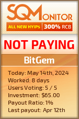 BitGem HYIP Status Button