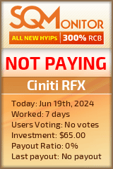 Ciniti RFX HYIP Status Button