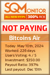 Bitcoins Air HYIP Status Button