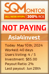 Asia4invest HYIP Status Button