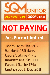 Acs Forex Limited HYIP Status Button