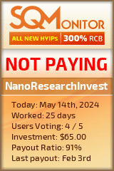 NanoResearchInvest HYIP Status Button