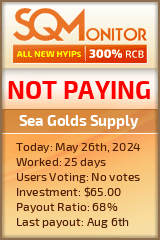 Sea Golds Supply HYIP Status Button
