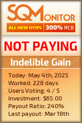 Indelible Gain HYIP Status Button