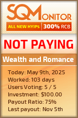 Wealth and Romance HYIP Status Button