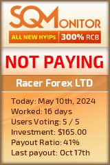 Racer Forex LTD HYIP Status Button