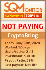 CryptoBring HYIP Status Button
